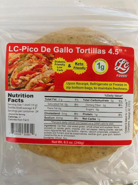 Low Carb Pico De Gallo Street Taco Tortillas 4.5