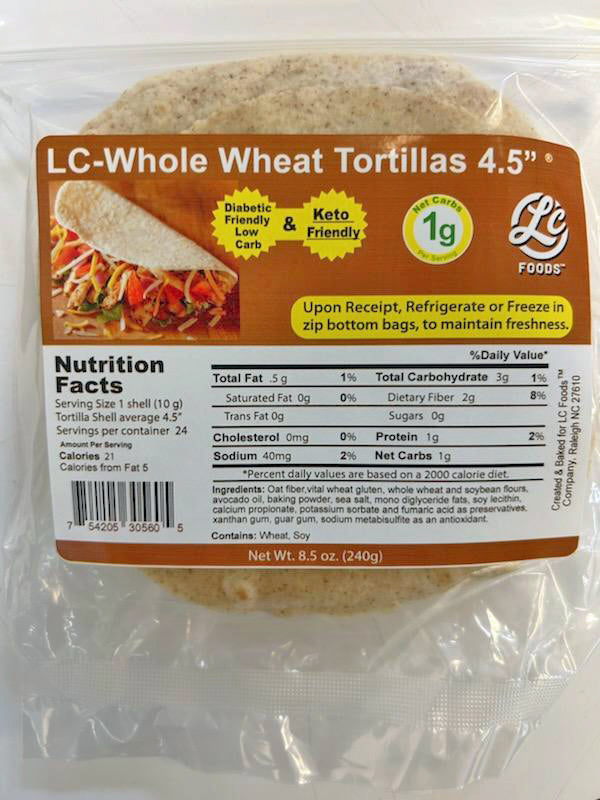 Low Carb Whole Wheat Street Taco Tortillas 4.5